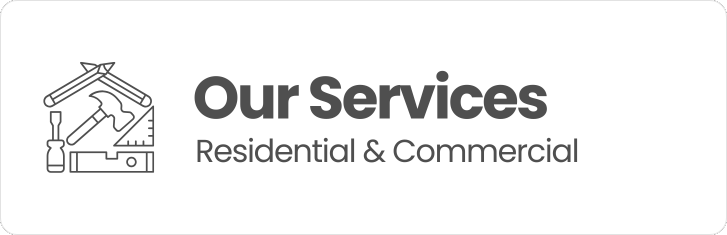 Our Services button linking to residential and commercial construction services page.